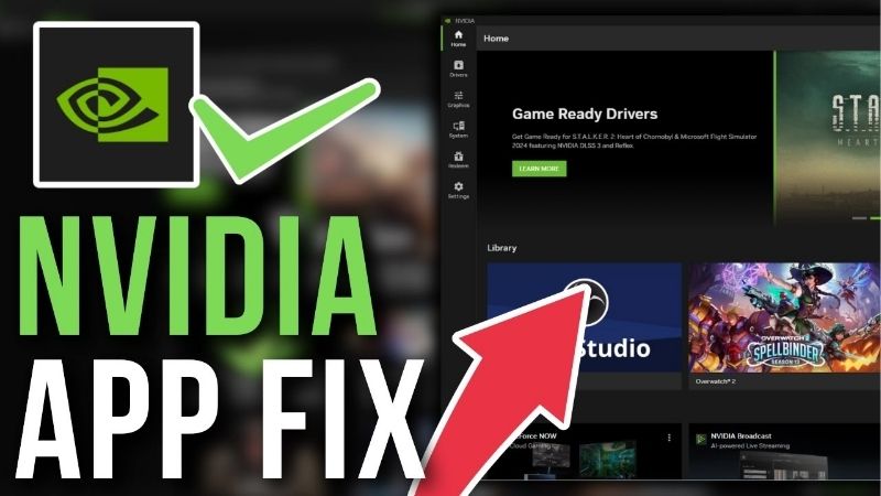 nvidia app not working